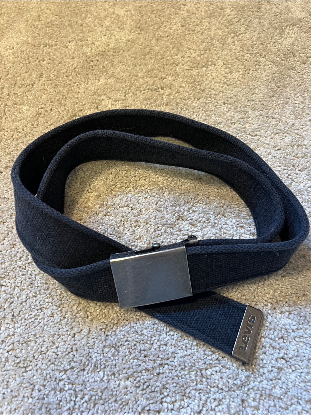 Levi's Blue Belt with Brushed Silver Buckle